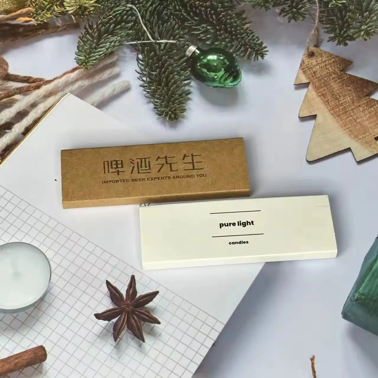 Hot Selling Wood High-Quality Long 4-Inch Matches Customized Logo Kraft Paper Box Black Candle Matches Hotel Matches