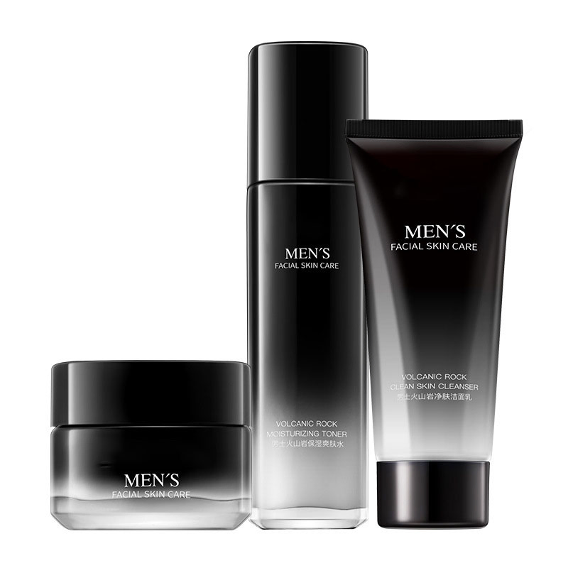 Custom Logo Men's Skin Care Moisturize Shrink Pores Cleanser Toner Cream Skin Care Kits for Men