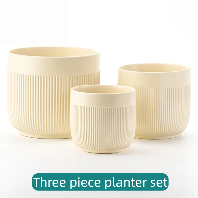 Большие керамические кашпо для цветов, набор из 3 шт