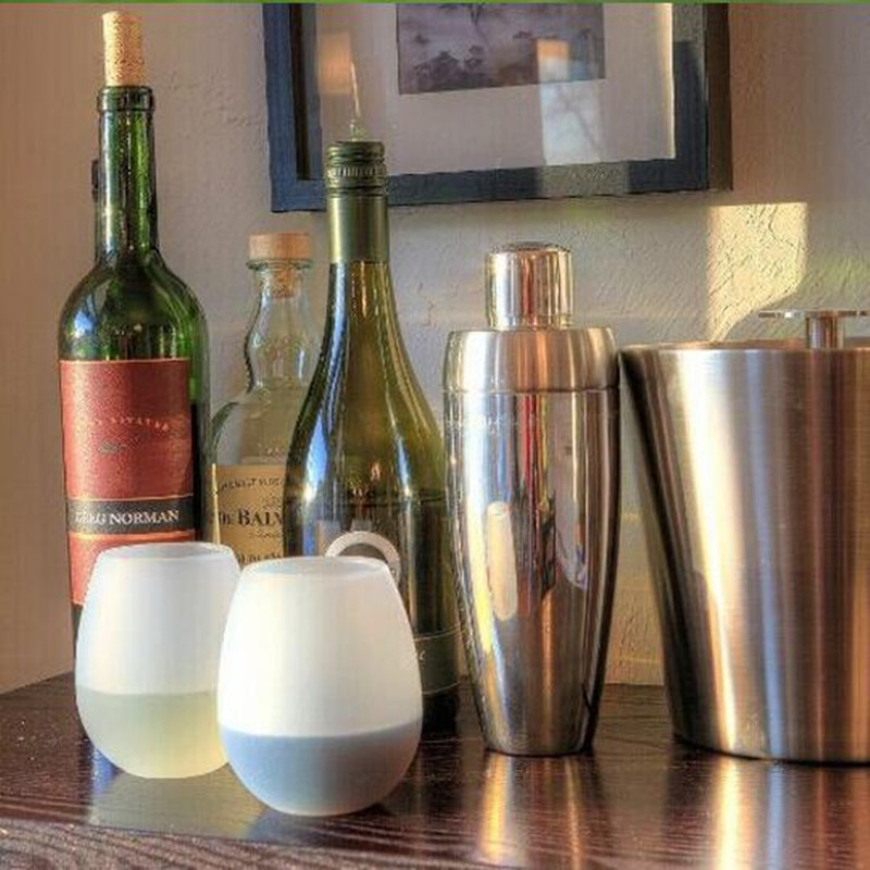 Силиконовая складная чашка для вина и сока