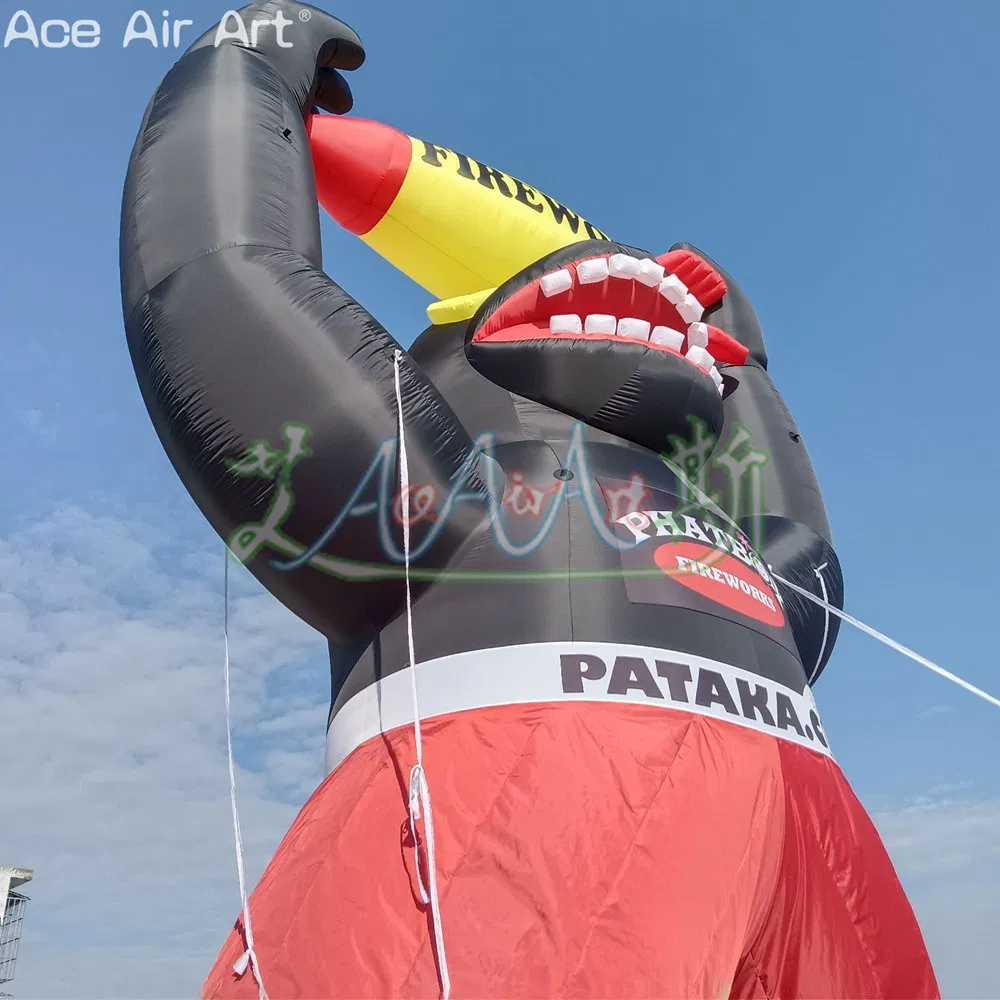 Inflatable Fireworks Gorilla Cartoon King Kong with Rocket or Car for Advertising or Decoration