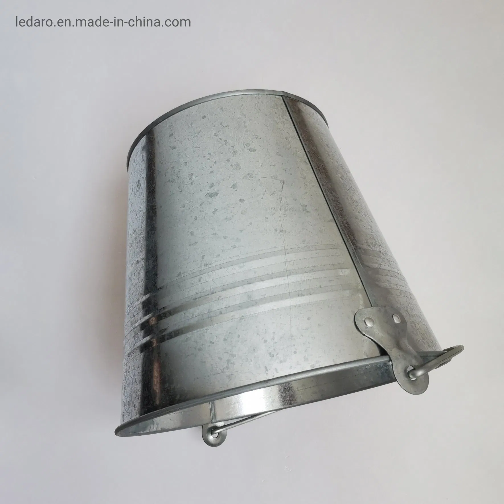 12L Heavy Metal Craft Natural Galvanized Steel Pail with Handle, Silver, Round Bucket for Hotels, Hospitals
