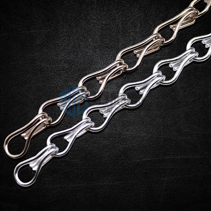 Anodized Aluminium Chain Links Mesh with Sculptural Ceiling Solutions