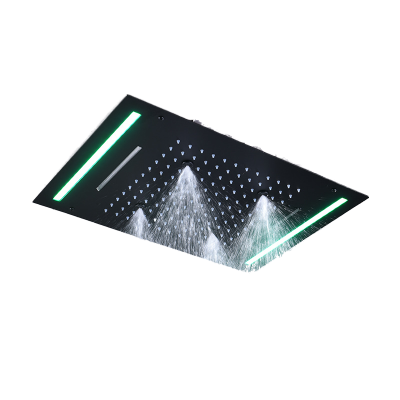 LED Rainfall Shower Head Ceiling Mounted Smart Concealed Shower Set Brass Square Bathroom Shower Head