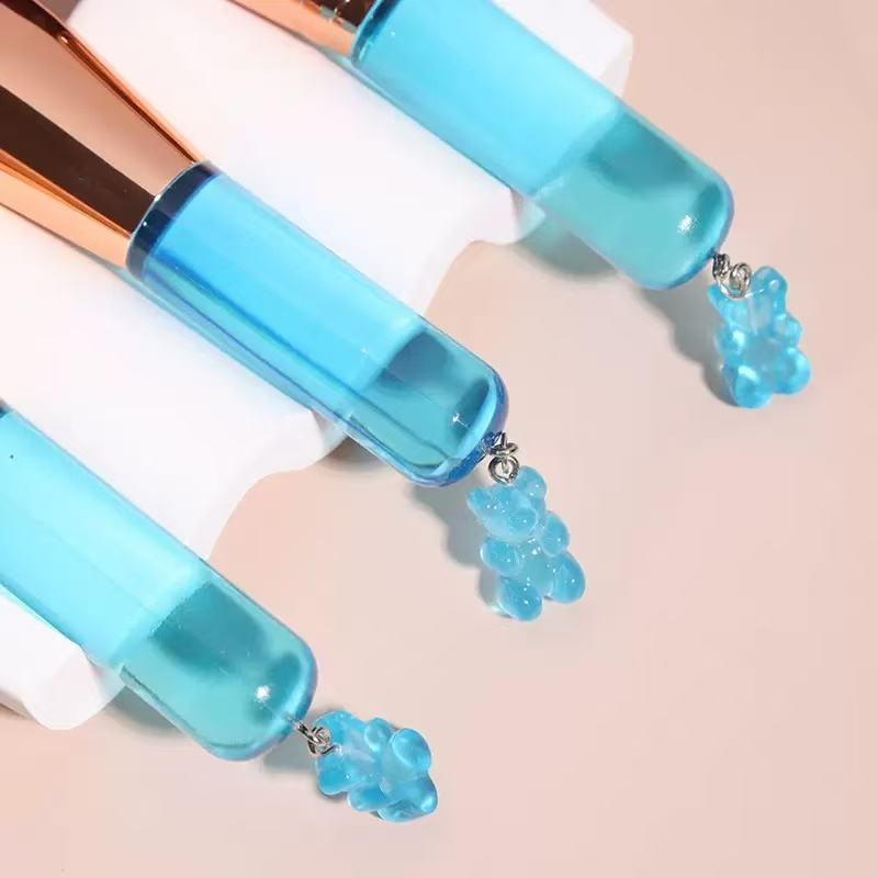 Blue Bear Pendant Single Makeup Brush Facial Powder Blusher Foundation Make-up Brush