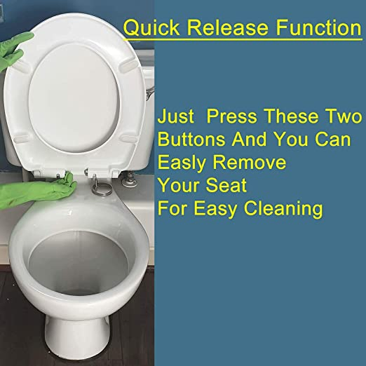 Heavy Duty Slow Close Oval Toilet Seat for Easy Cleaning