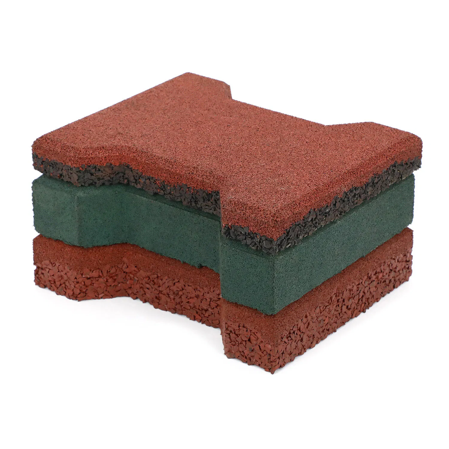 43mm Red/Black Rubber Dogbone Paving Tile for Sale