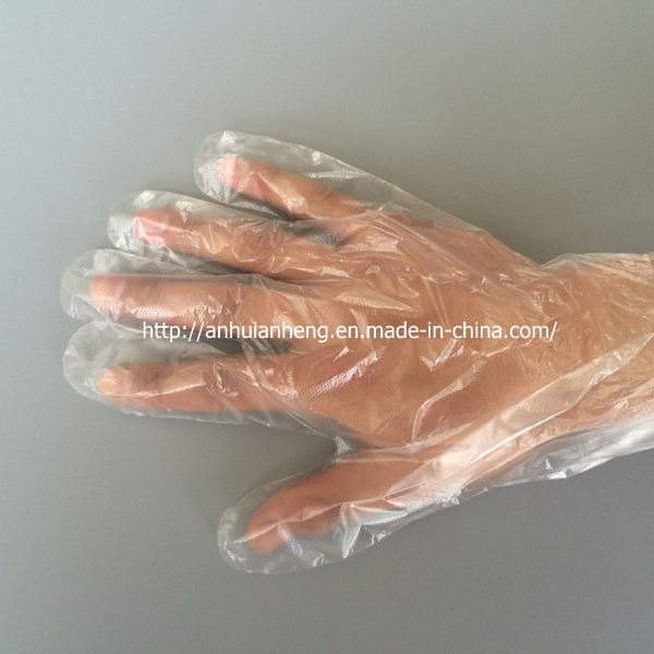 Disposable Blue Color Plastic Embossed PE Gloves for Food Handling Use