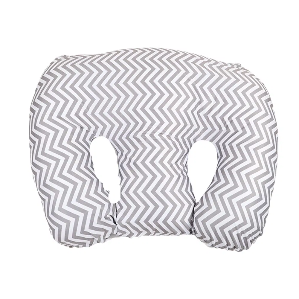 Stock Design 100% Cotton Allover Printing Breastfeeding Twin Nursing Pillow Positioner