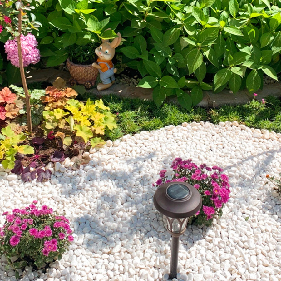 Natural Decorative Polished White Pebbles 3/8" Gravel Size