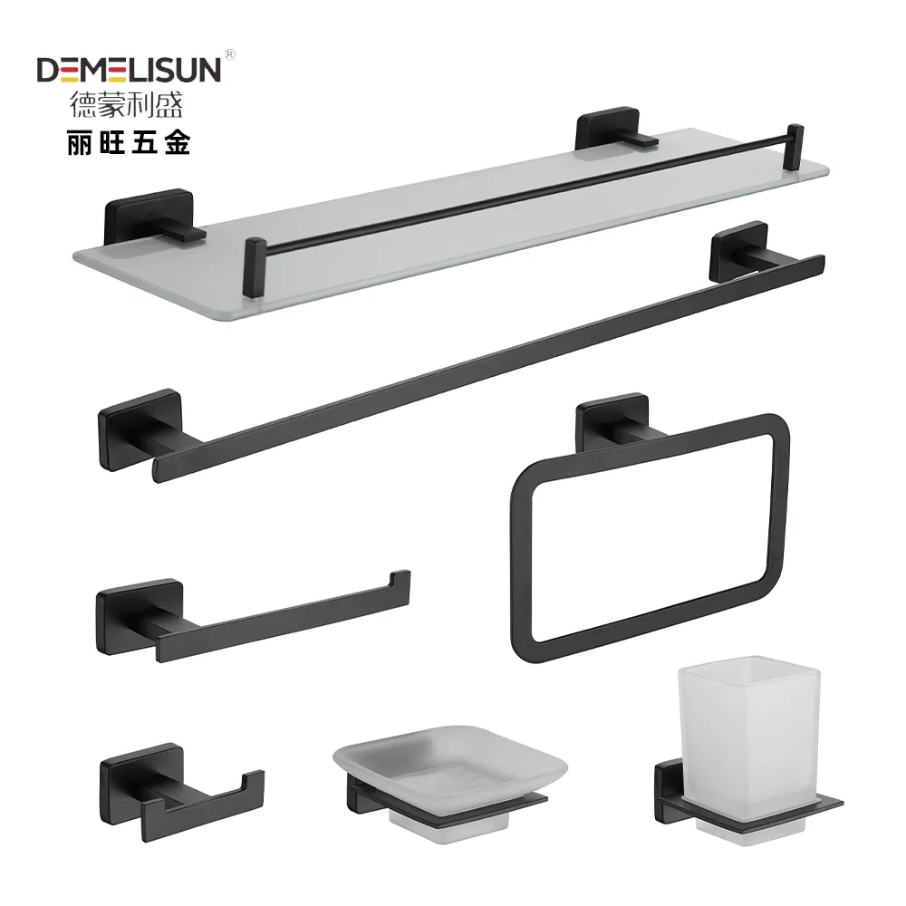 Wall Mounted Bathroom Accessories Stainless Steel Glass Shelf for Bathroom
