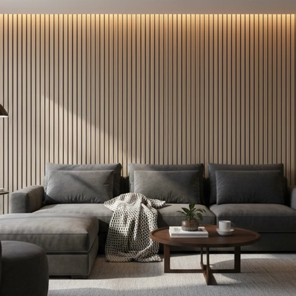 Groove Wooden Slat Panels Squre 4PCS Carton Wood Acoustic Panel