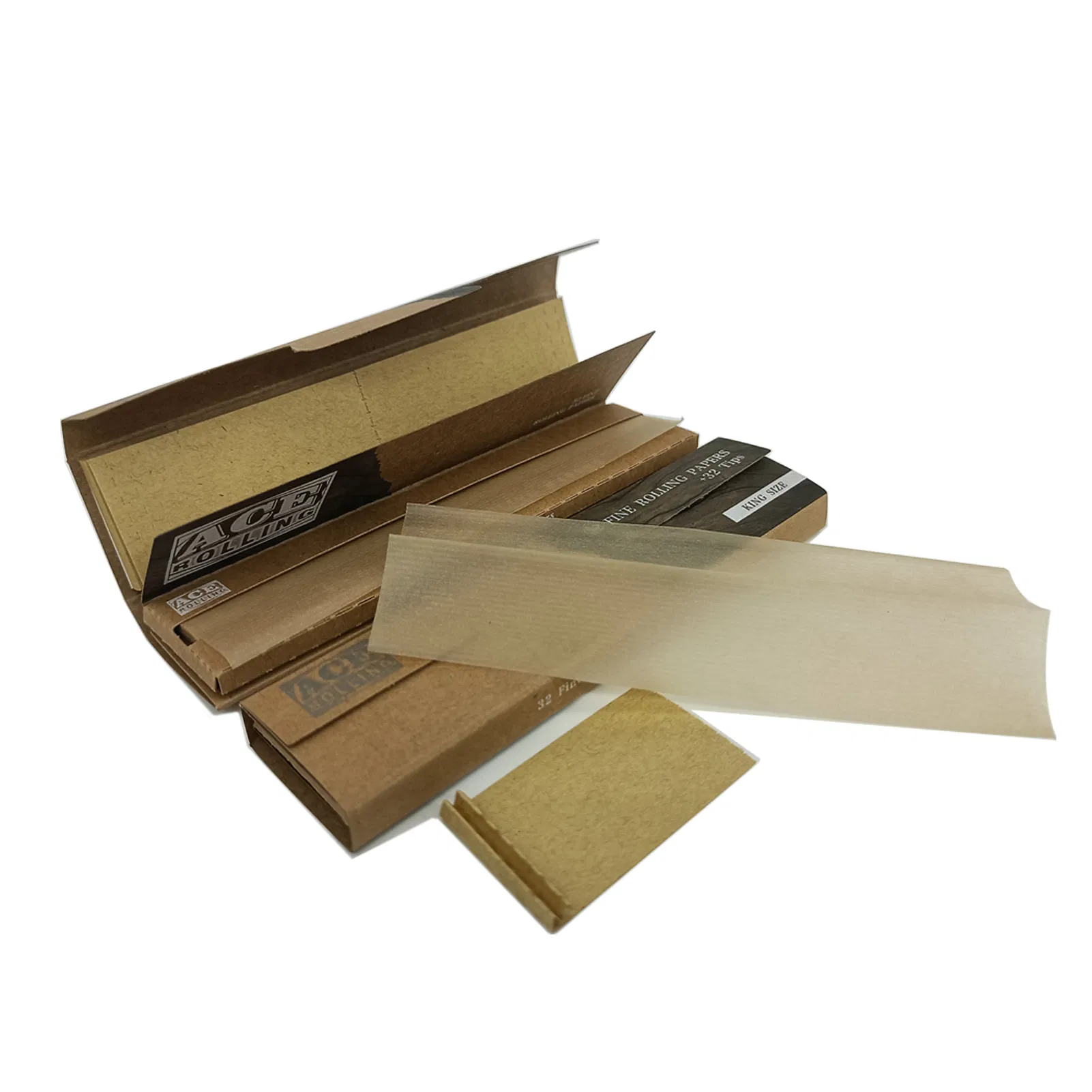 Customized Hot Deal Kingsize Organic Smoking Cigarette Raw Rolling Paper with Tips