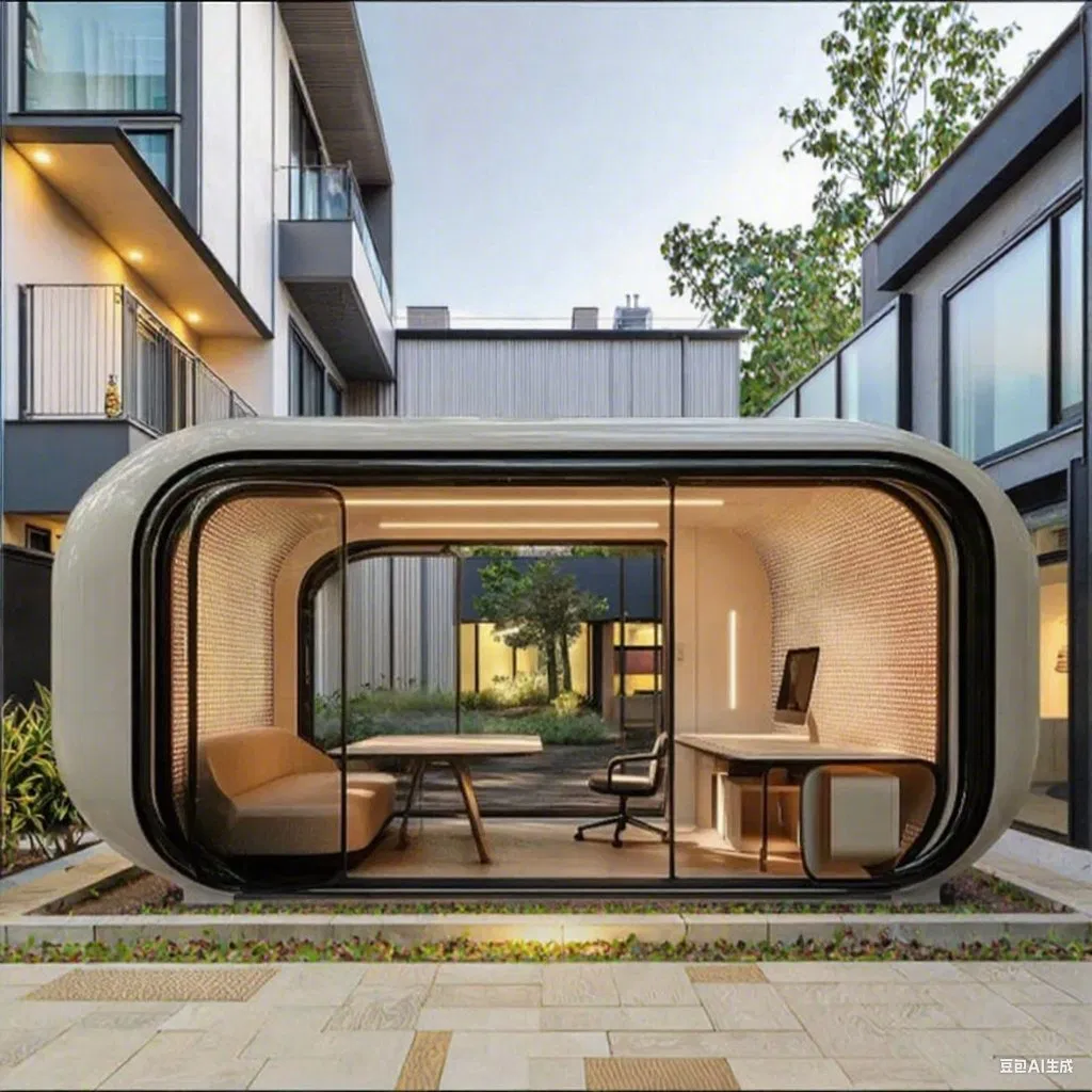 Luxury Modern Modular Mobile Steel Space Capsule House Prefab Flat Pack Container