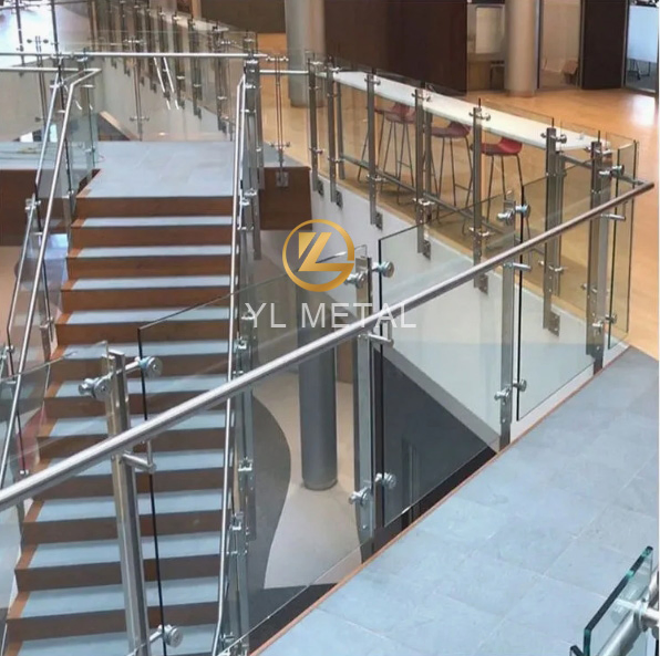 Y L Dealer Price Glass Post Stainless Balustrade Handrail Shopping Mall Railing