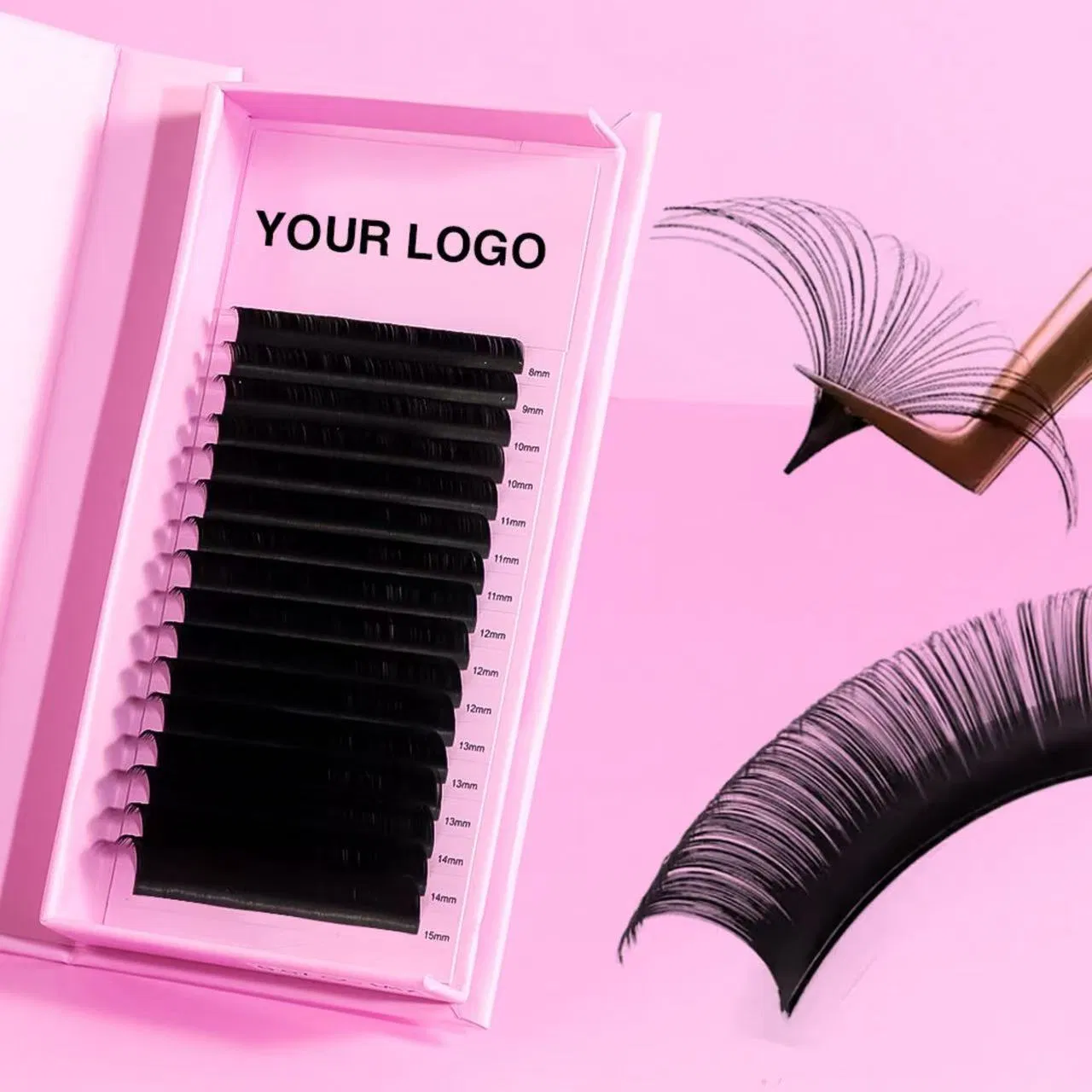 Lash Trays Custom Logo Soft Natural Wholesale Private Label Length 25mm Lash