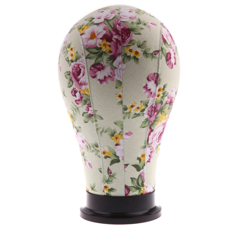 Манекен-голова для париков и тренировок с цветочным принтом