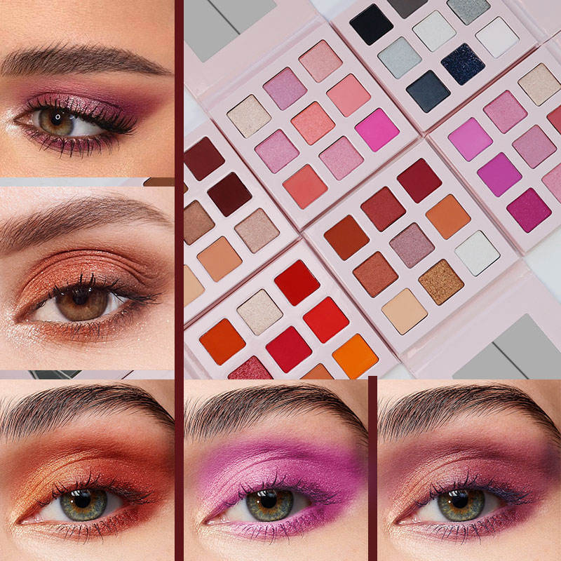 Wholesale Best Makeup Nude Vegan Pressed Custom Glitter Shimmer Eyeshadow Palette Pigment