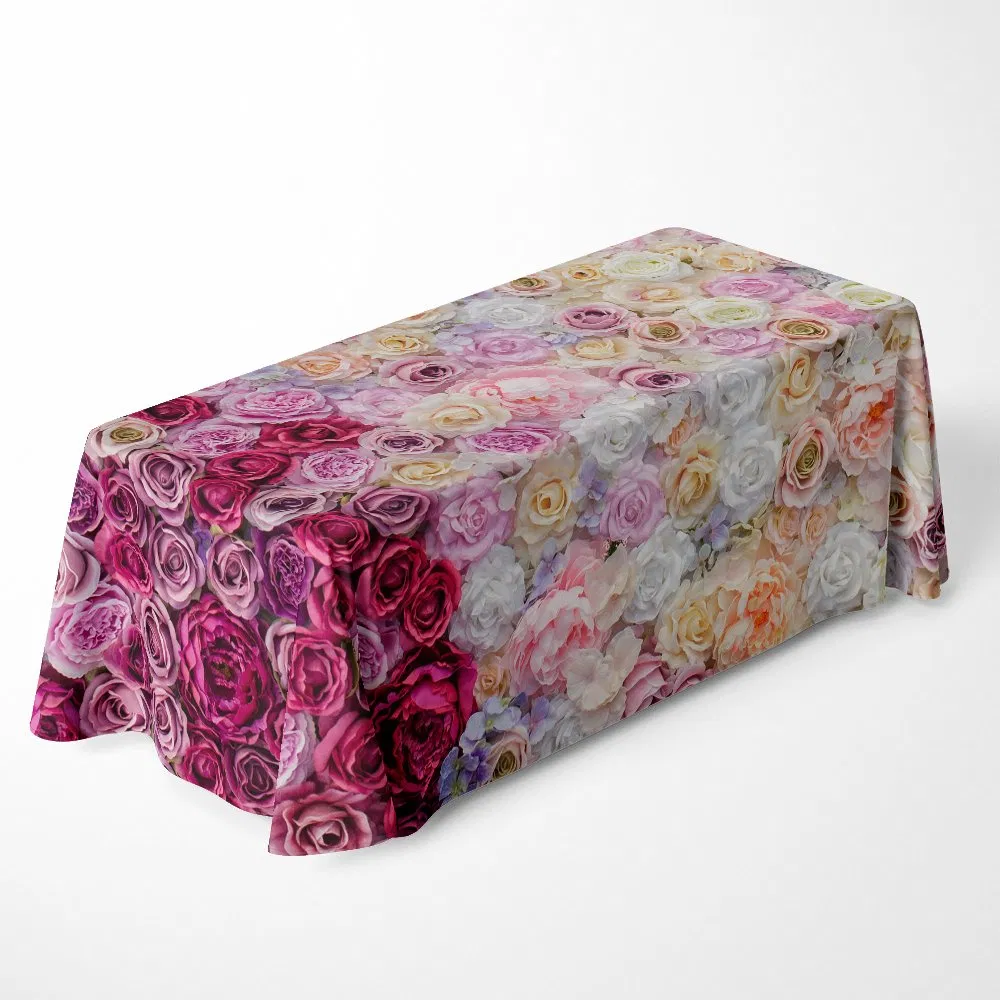High Quality Tablecloth Booth Polyester Table Throw Custom Table Cover Cloths