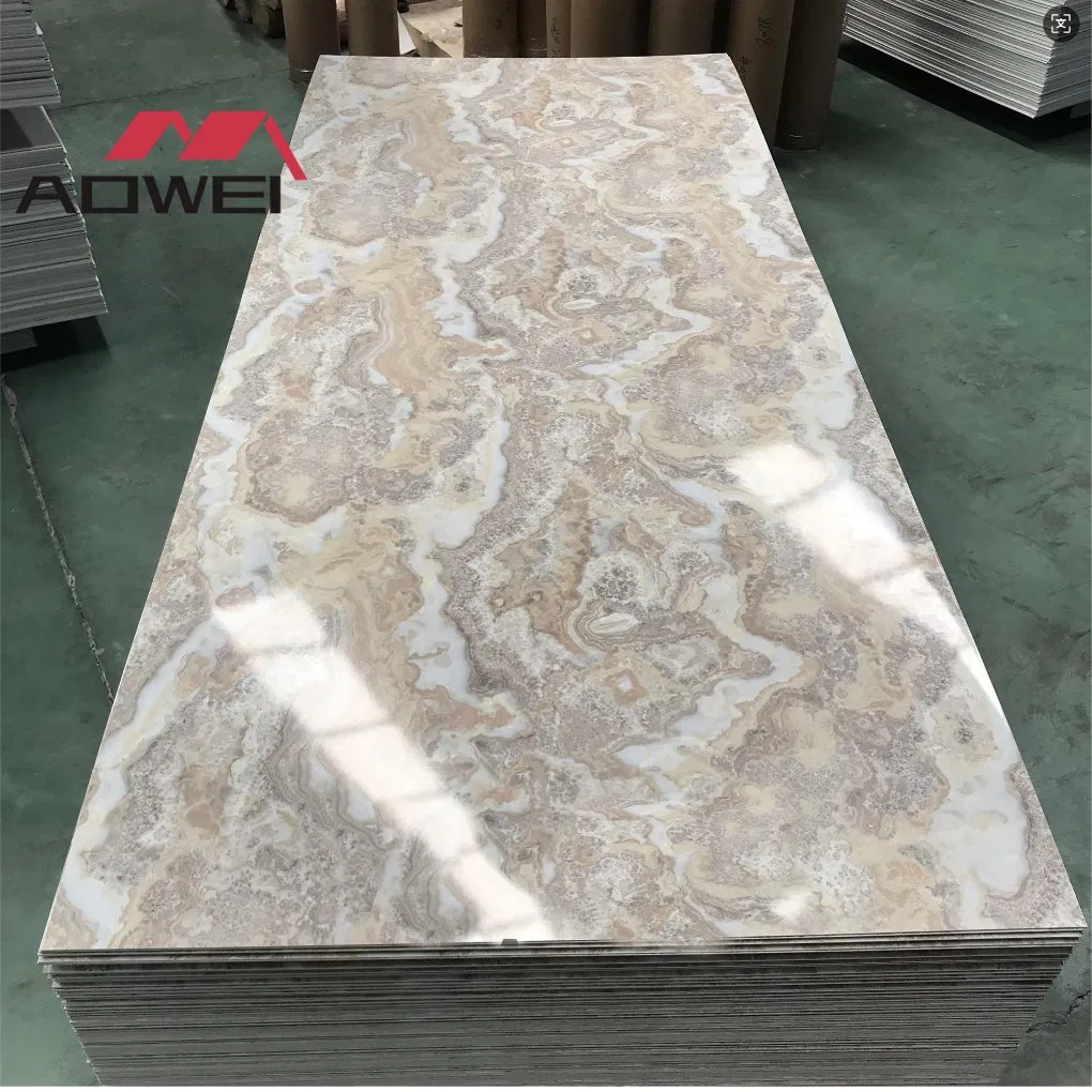 Elegant 3D Stone Vein PVC Marble Panel for Easy Installation