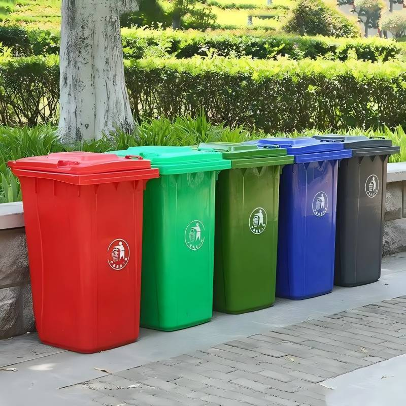 Customized Outdoor Trash Bin Factory Wheelie Wheel Plastic Trash Can Dustbins 240 Liter Garbage Bin