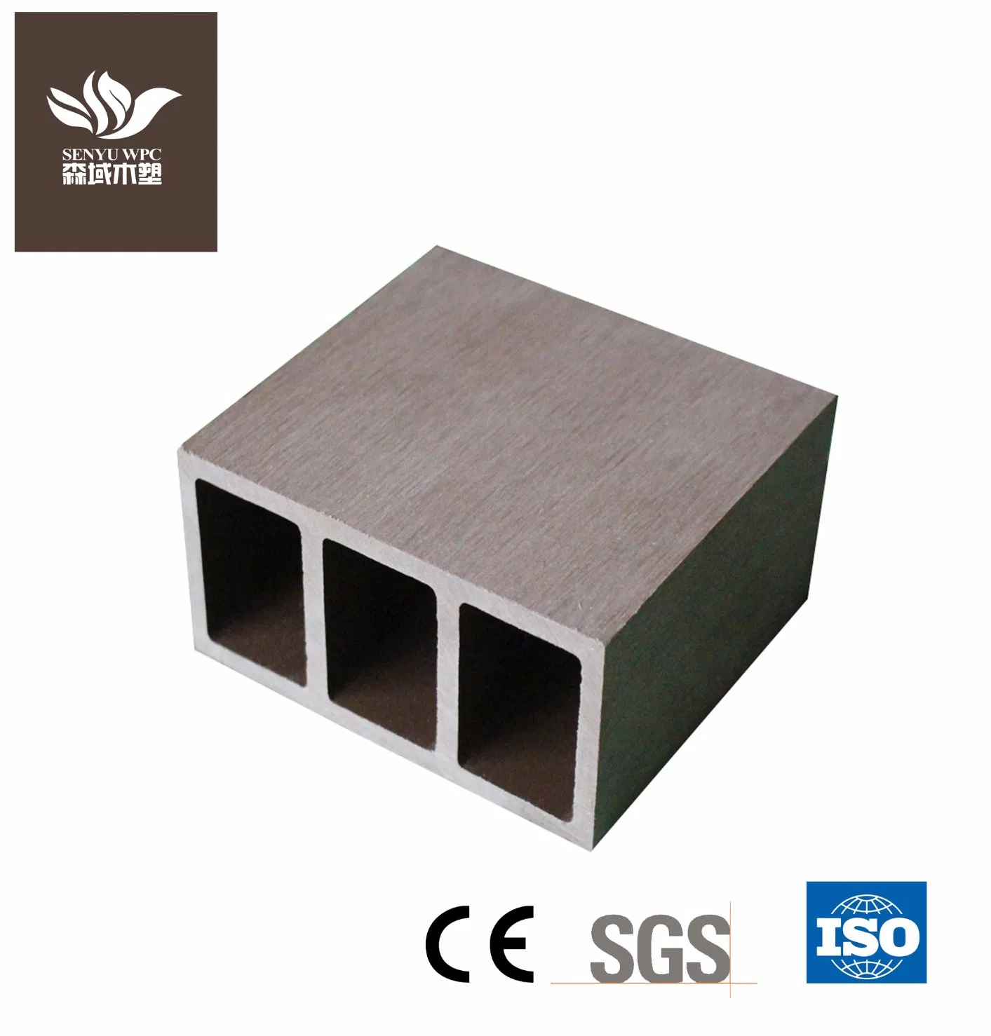 Outdoor Wood Plastic Composite Railing, Hollow Exterior WPC Top Rial WPC Fencing