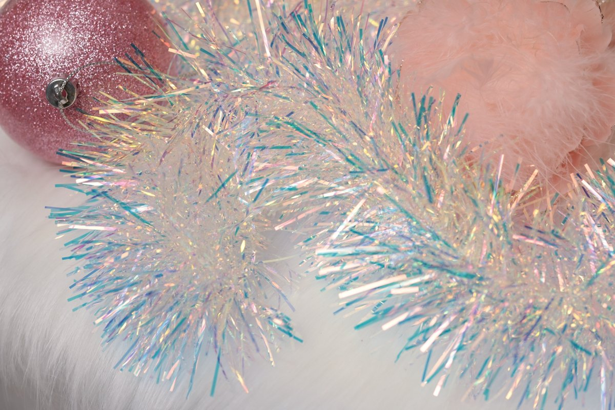 Pink Pet Tinsel Garland for Holiday, Party, and Christmas Tree Decor
