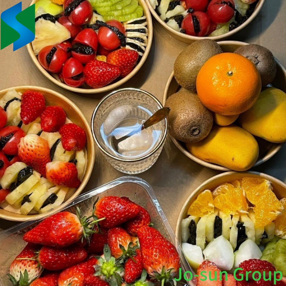 Factory Price Kraft Paper Bowl for Hot/Cold Food Containers Logo Design Fruit Paper Bowl for Picnic