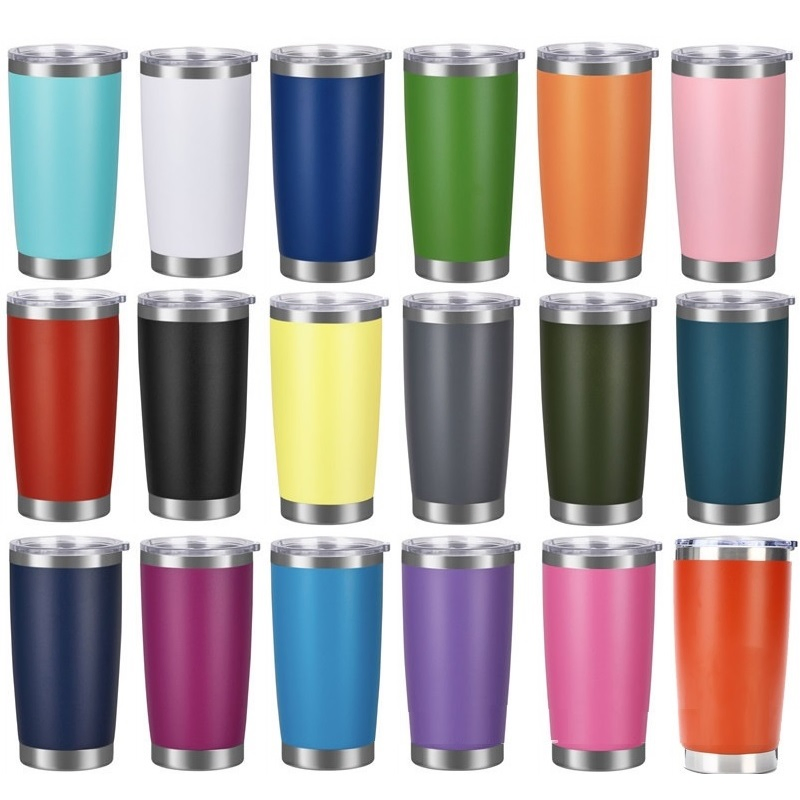 20oz Tumbler Multiple Colors Water Bottle Coffee Double Walled Stainless Steel Vacuum Cup Insulated Tumbler Thermos Mug with Lid 600ml