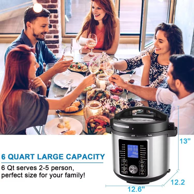 User-Friendly Pressure Cooker Featuring Detachable Air Fryer Lid for Unique Recipes