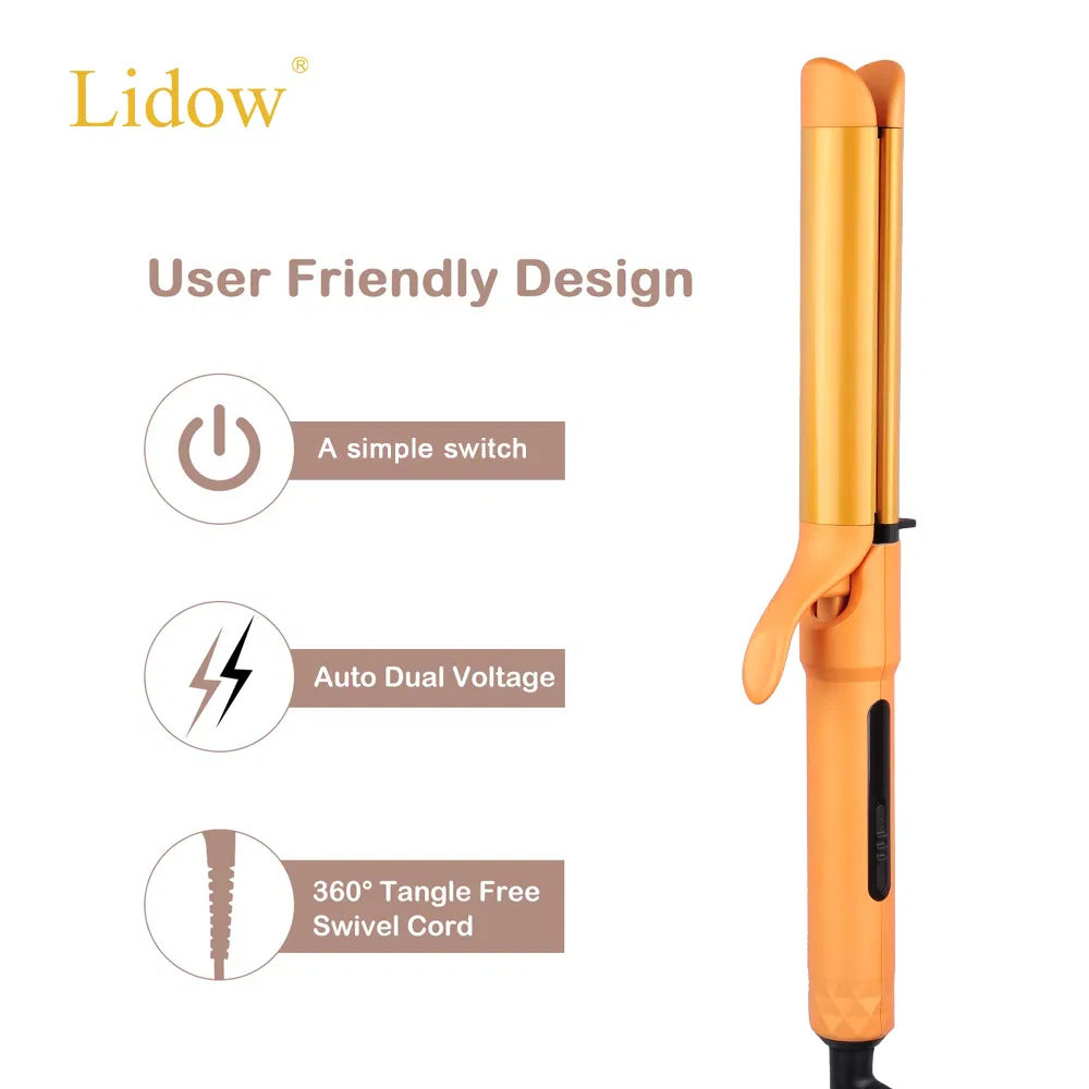 2 in 1 Hair Straightener Hair Curler Iron with Manually Turned Barrel
