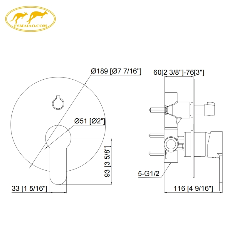 Reliable Manufacturer Dr Solid Brass Construction Corrosion-Resistant Shower Mixer with Diverter