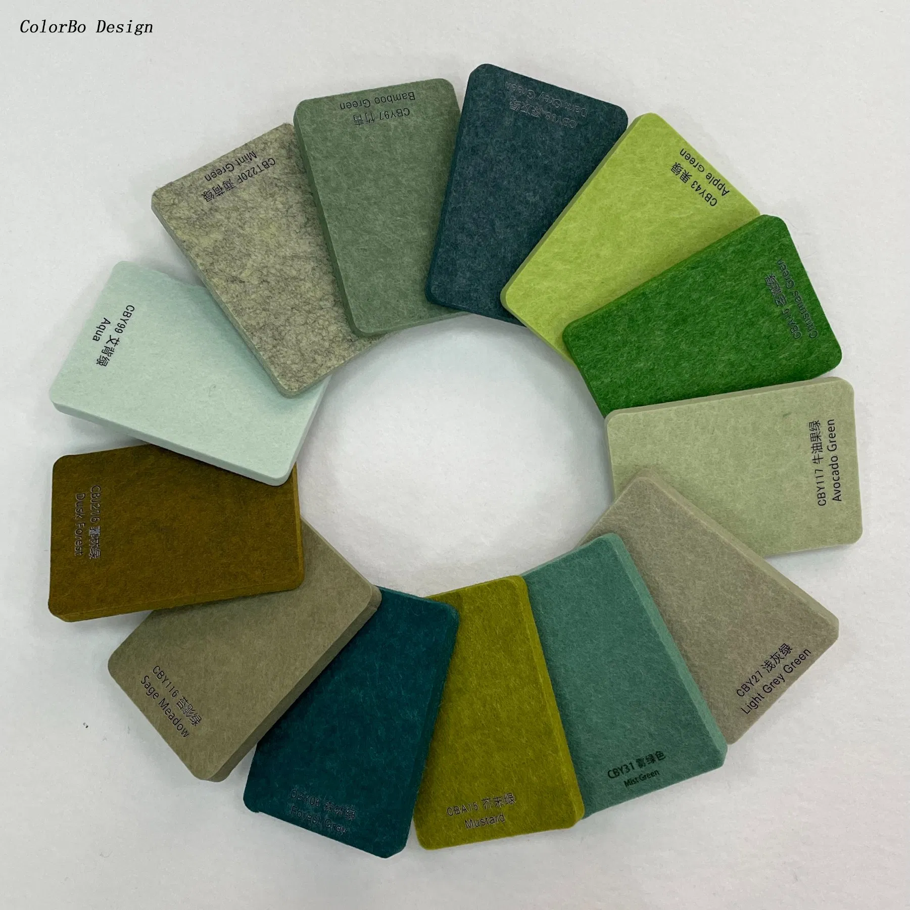 CBB17 Dark Green Sound Proof Foam Sponge Polytester Fiber Wall 12mm Panel