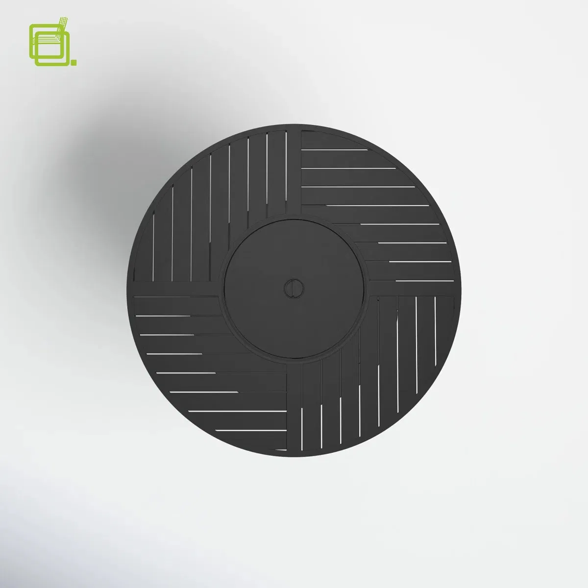 Urban Matte Black Aluminum Round Outdoor Garden Fire Pit Table