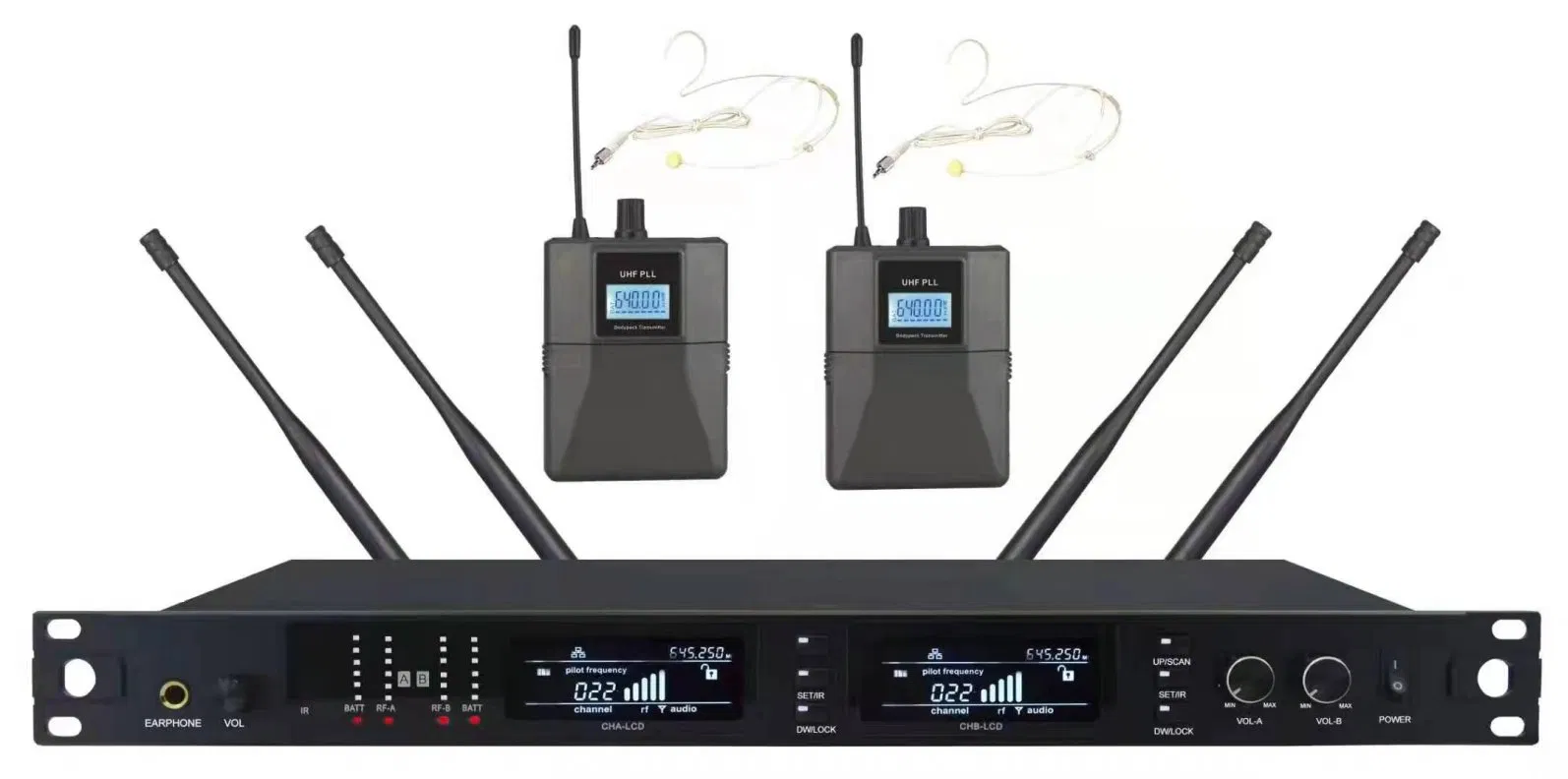 Operating Frequency 500-980MHz Outdoor Performance True Diversity Headset Microphone