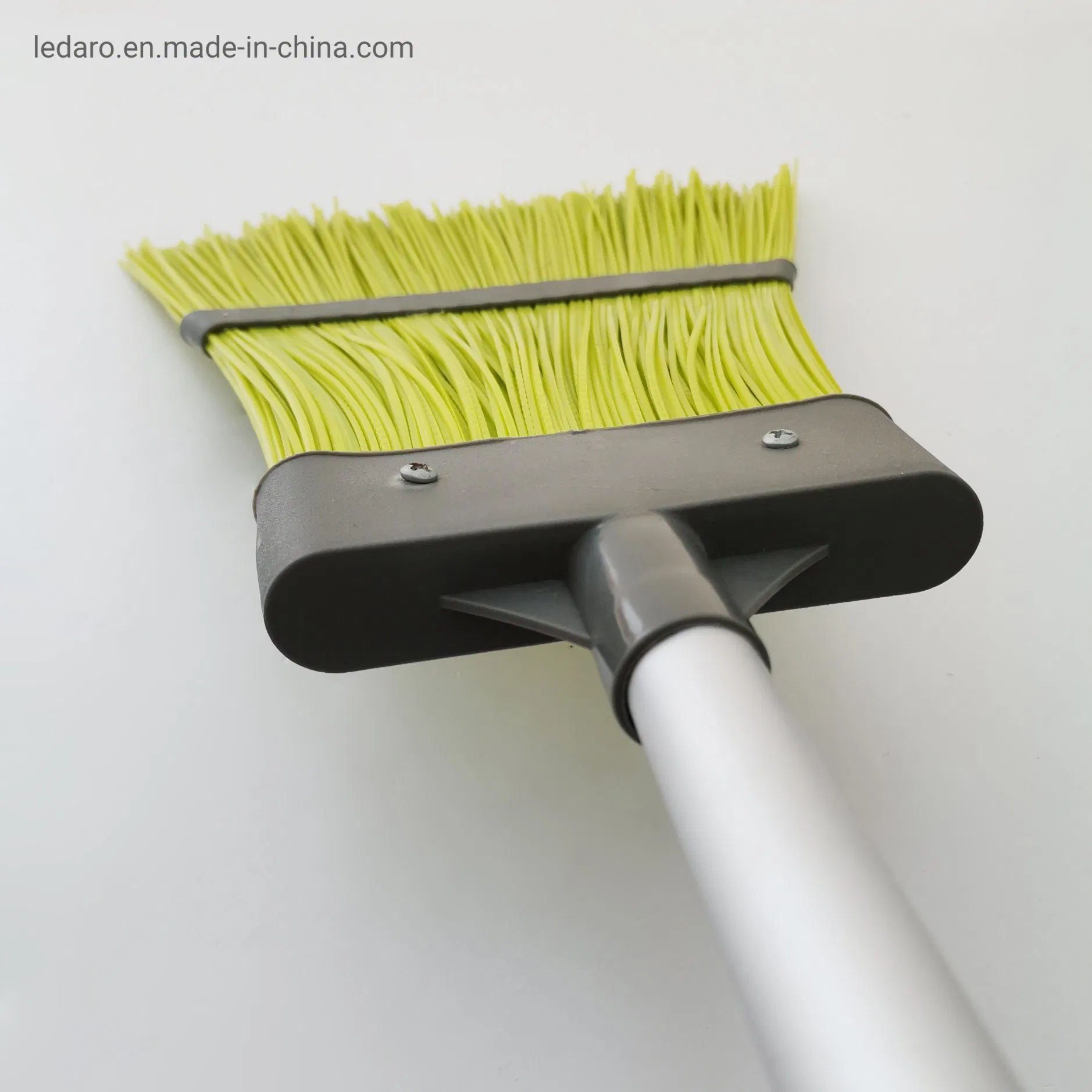 Telescopic Stiff Patio Broom Outdoor Yard Sweeping Brush with Stiff Hard PP Bristles Lawn Corn Broom