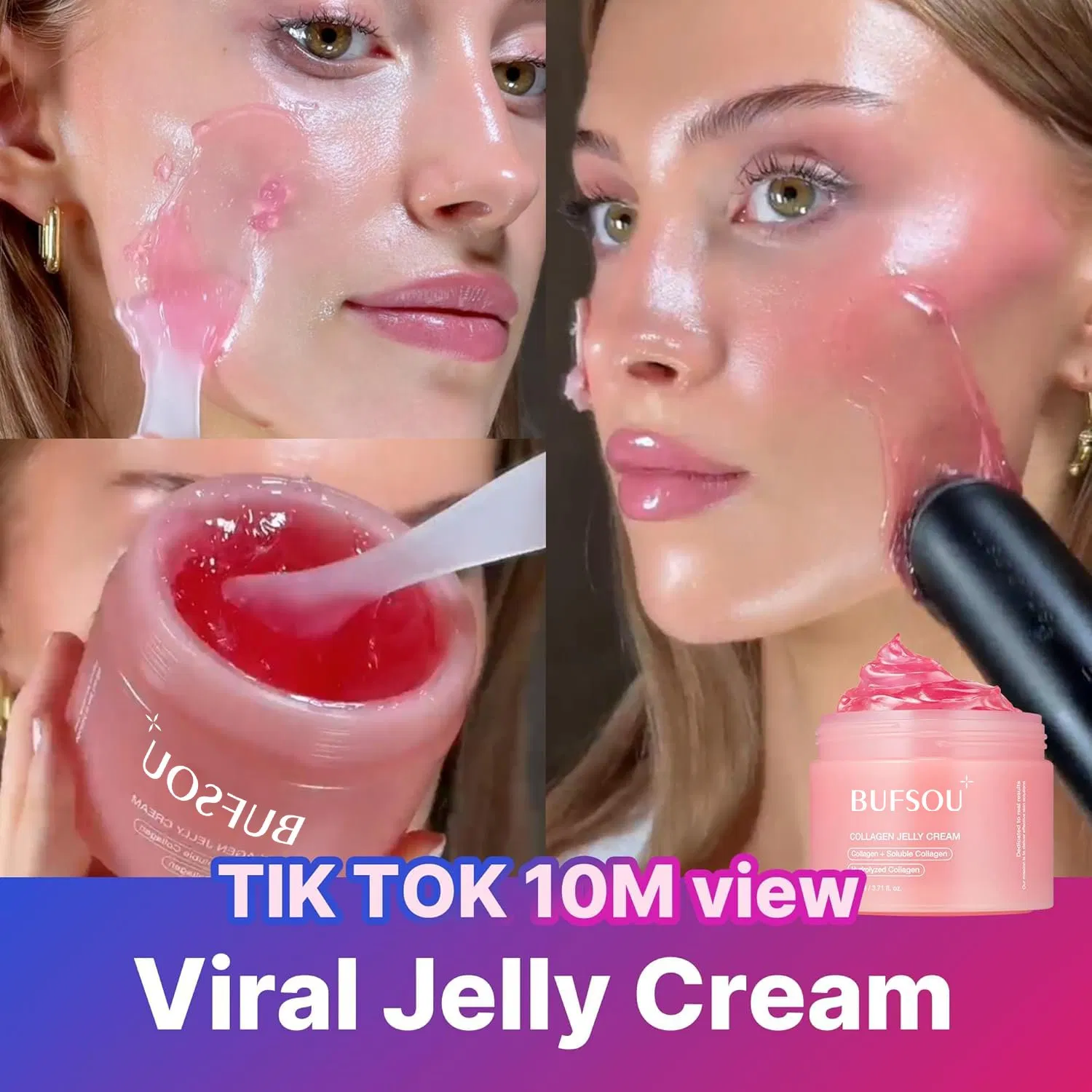 OEM Private Label Reduce Wrinkles Facecare Deep Hydrating Nourishing Firming Korean Skincare Collagen Jelly Cream