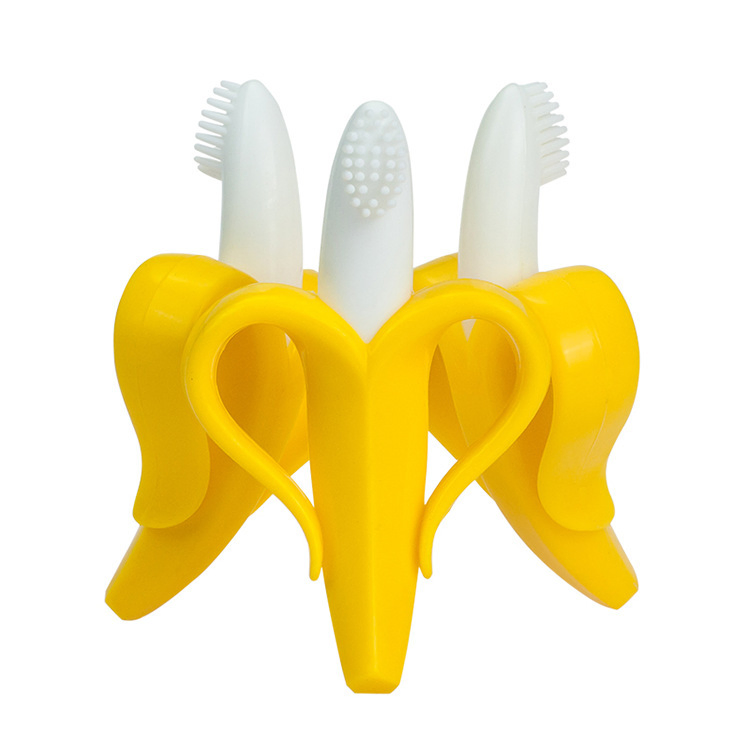 Hot Selling Silicone Banana Teether Brushing for Baby BPA Free