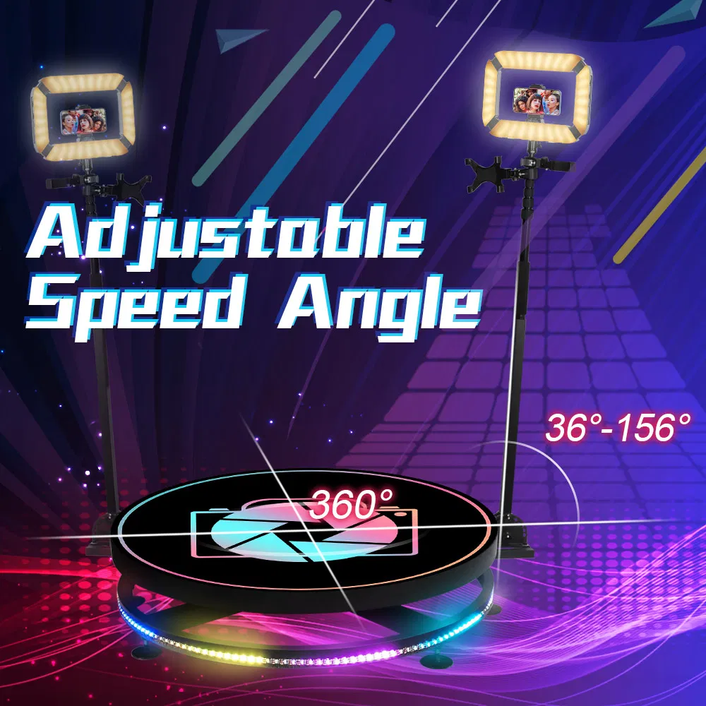 Custom Logo Revolve Selfie 360 Degree Spin Video Camera Photobooth Machine LED Ring Light Automatic Rotating 360 Photo Booth