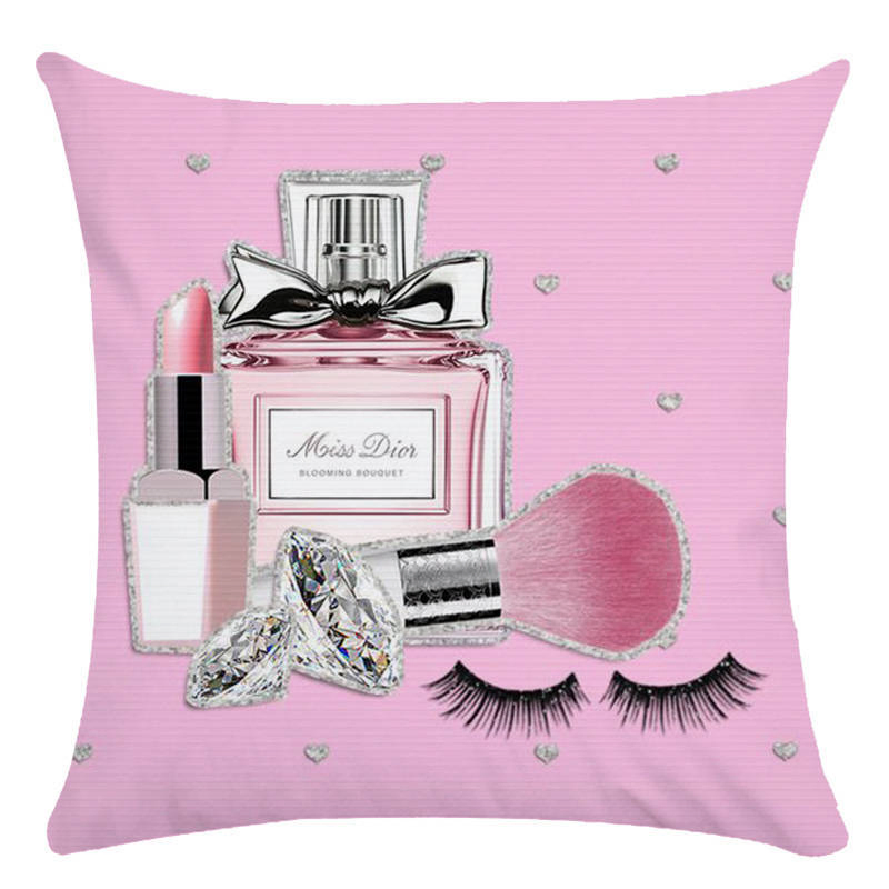 Painted Flowers Perfume Bottles Cushion Cover Polyester Cotton 45X45cm Pillowcase Home Decorative Throw Pillow Covers