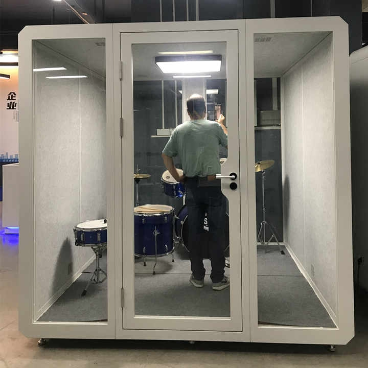 Modern Eco-Friendly 4-Layer Acoustic Office Pods Removable Portable Vocal Booth Steel Frame Soundproof Office Building Outdoor