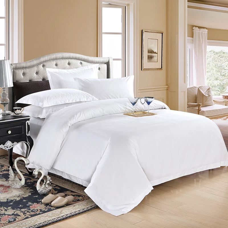Wholesale Luxury Bedding Set 330tc White 100% Cotton Hotel Bed Linen (JRL005)