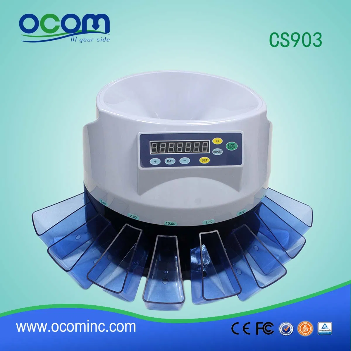 Coin Sorter Counter Machine with 8 Adjustable Holeders CS903