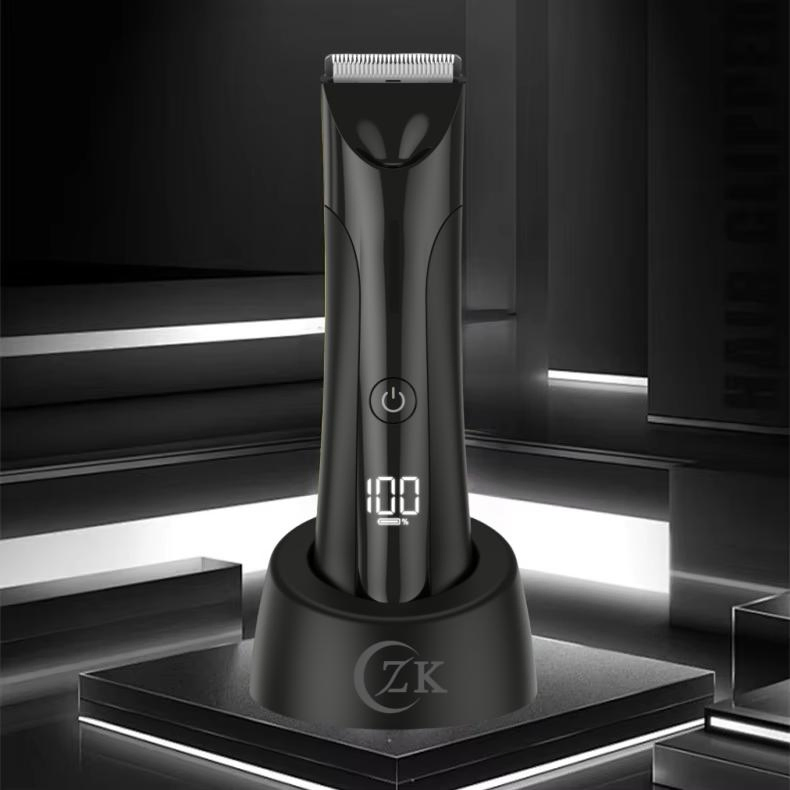 Portable Rechargeable Waterproof LCD Display Cordless Clipper Electric Body Trimmer