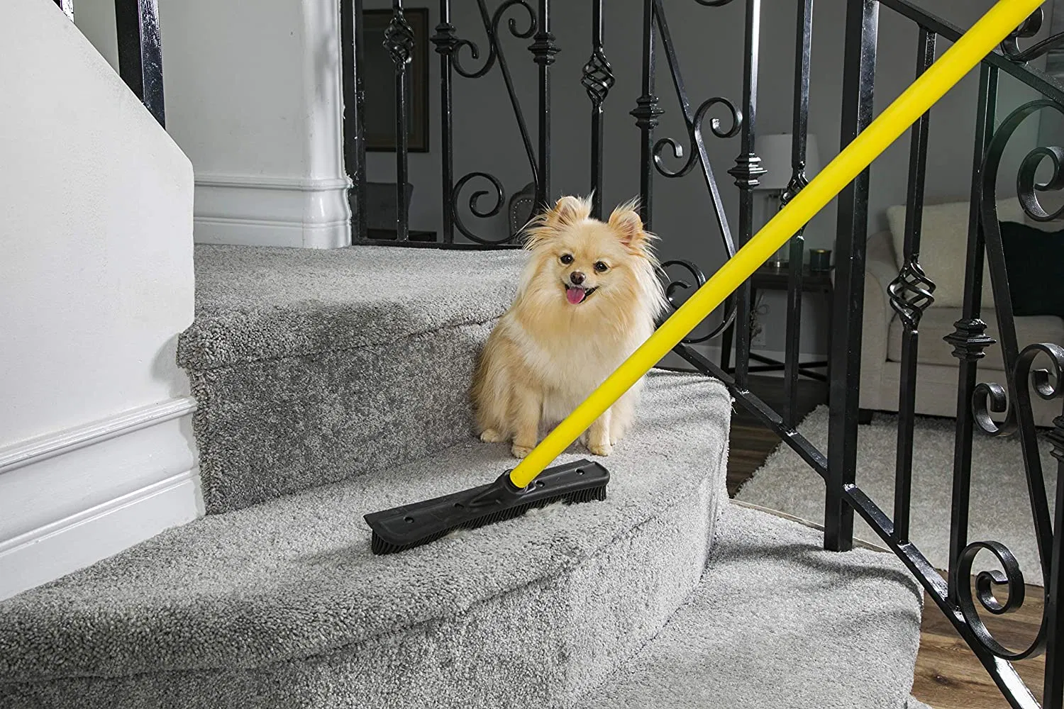Heavy Duty Pet Hair Remover Multi-Surface Squeegee Rubber Broom