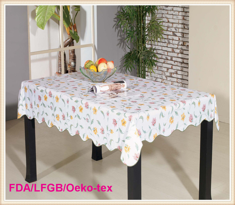 Wholesale Printed Plastic PVC Tablecloth with Nonwoven Backing