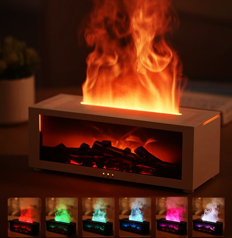 3D Flame Effect Aromatherapy Diffuser Bedroom Essential Oil Mist Sprayer USB Power Supply