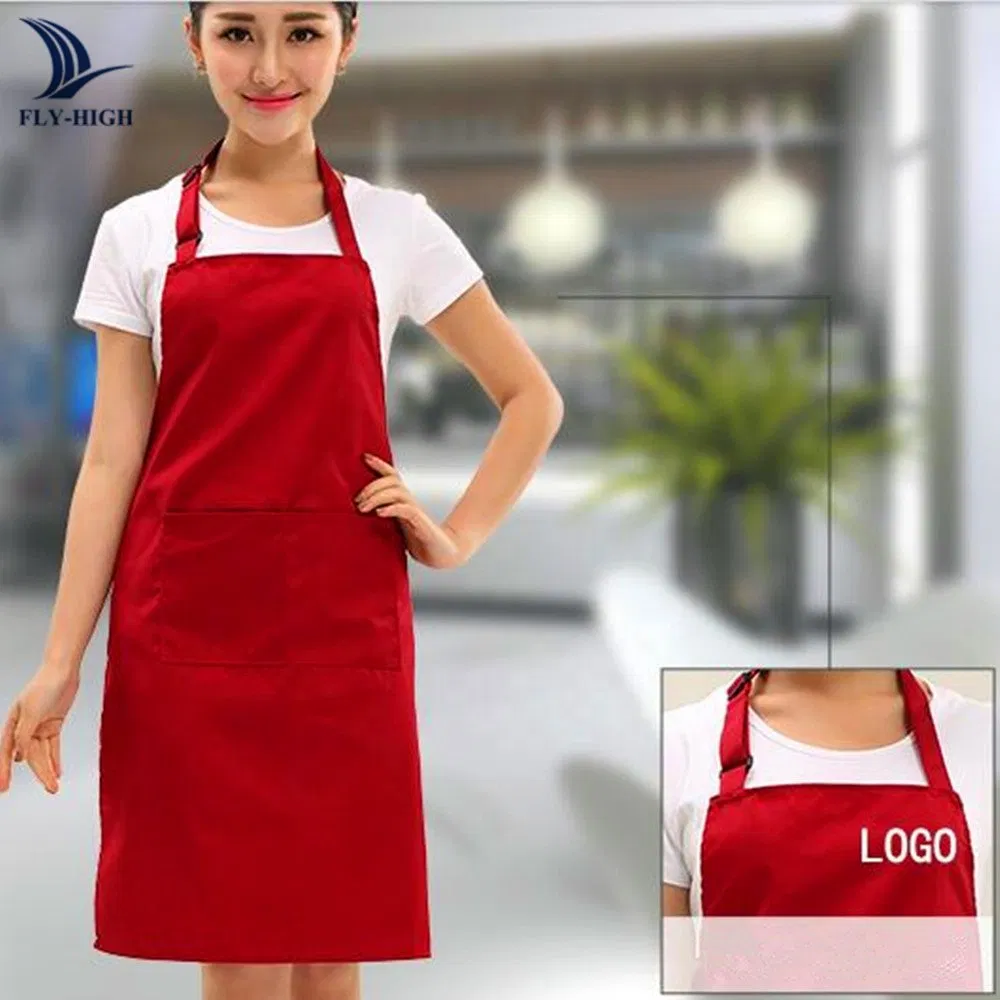 Popular Orange Colored Custom Apron Ladies for Nail Salon Uniforms Advertising Apron