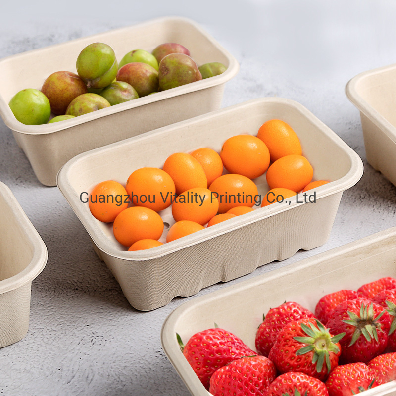 Manufacturer Eco-Friendly Biodegradable Bagasse Food Storage Box Drain Basket Kitchen Fruit Vegetable Washing Drying Storage Strainer Basket