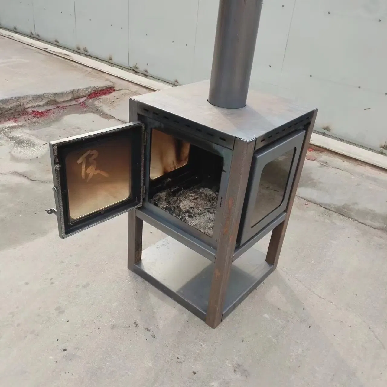 Large Glass Biggest Modern Steel Wood Cook Stove Antique Wood Burning with Chimny